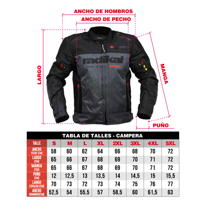 Campera Moto Radikal Ride Impermeable Proteccion Desmontable - Imagen 14