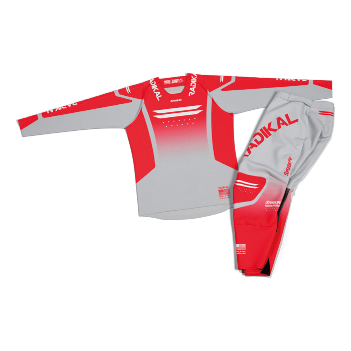 Conjunto Radikal Flux Red-grey Factory - Motocross/atv/mx - Imagen 4