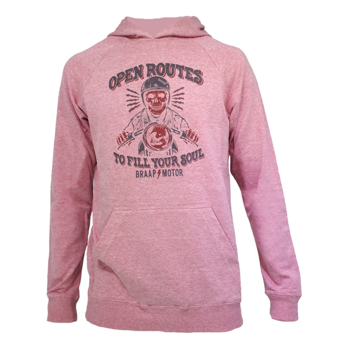 Buzo Hoodie Braap Gris Rosa - Imagen 1