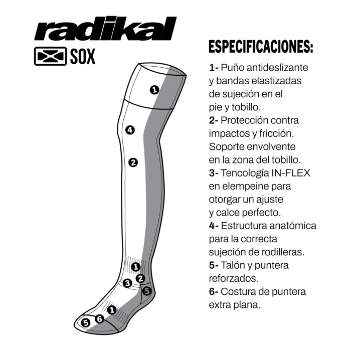 Medias Fluo-magenta Radikal Racing Mx Mtb - Imagen 4