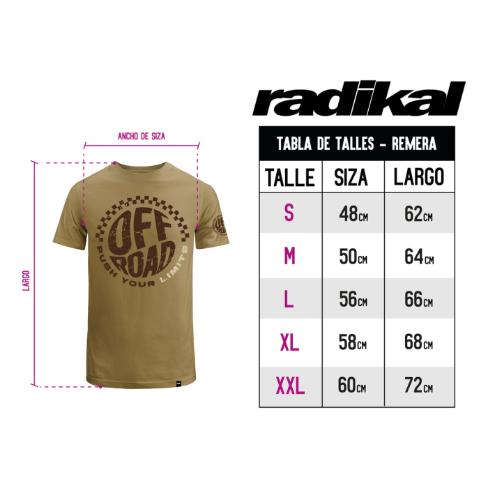 Remera Algodon Off Road Beige Radikal - Imagen 2