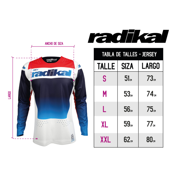 Jersey Radikal Sky Azul - Motocross / Atv / Mx - Imagen 4
