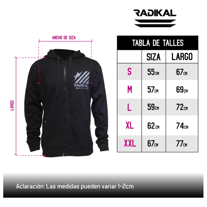 Campera Frisa Star Black Radikal Racing - Imagen 5