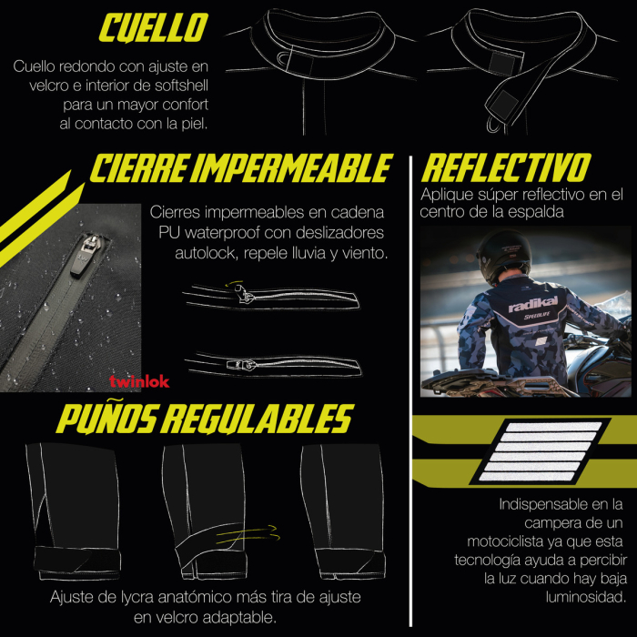 Campera Street Moto Calle Speed Gris Radikal - Imagen 5