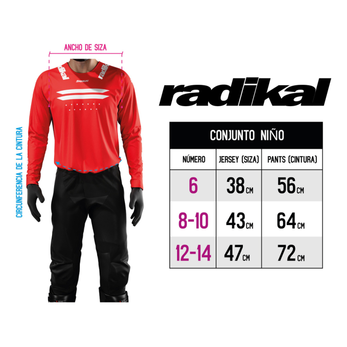 Jersey Radikal Niño Race Rojo - Motocross / Atv / Mx - Imagen 5