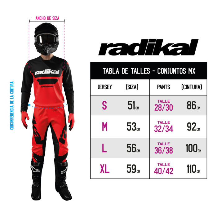 Conjunto Radikal Halo Rojo - Motocross / Atv / Mx - Imagen 5
