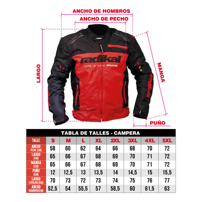 Campera Moto Radikal Ride Impermeable Proteccion Desmontable - Imagen 5