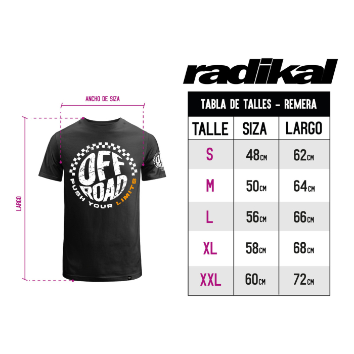 Remera Algodon Off Road Negra Radikal - Imagen 2