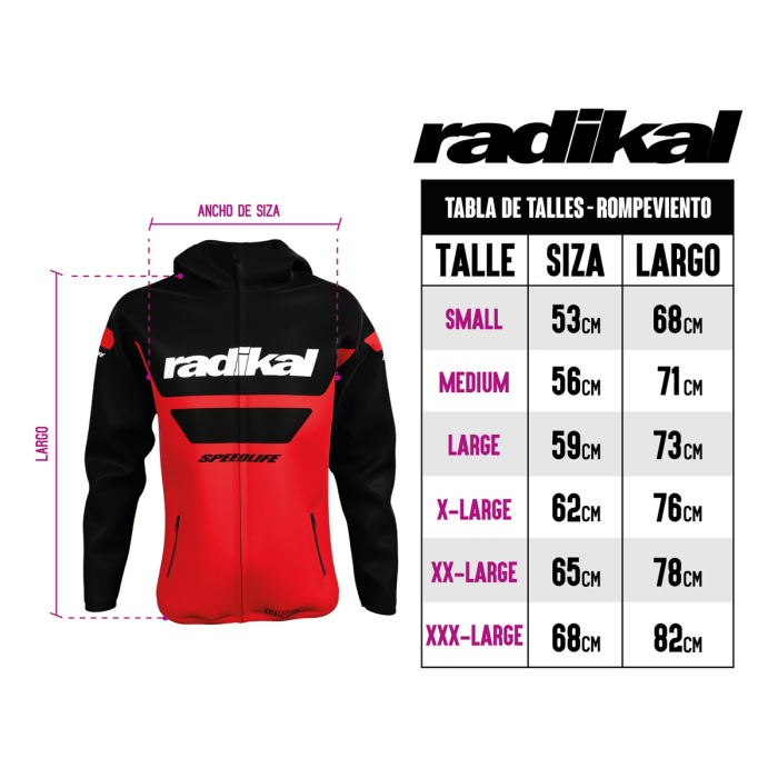 Rompeviento Campera Halo Rojo Radikal Racing - Imagen 6