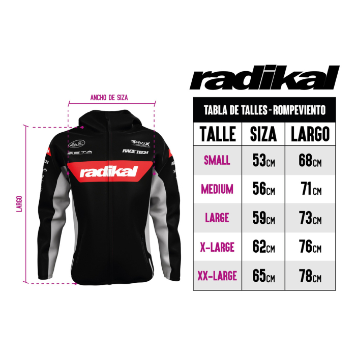 Rompeviento Campera Iron Negro Radikal Racing - Imagen 4