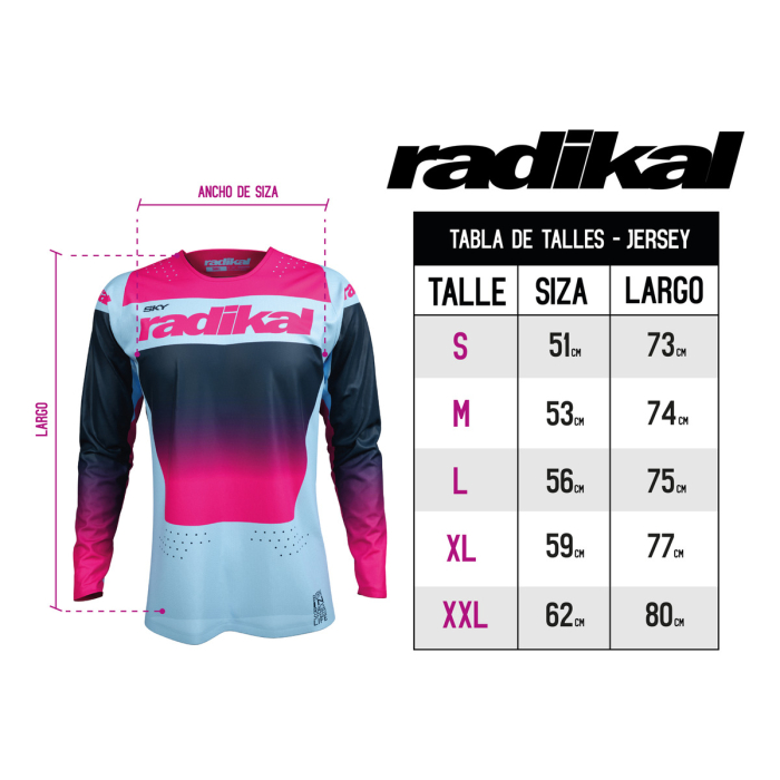 Jersey Radikal Sky Celeste - Motocross / Atv / Mx - Imagen 4
