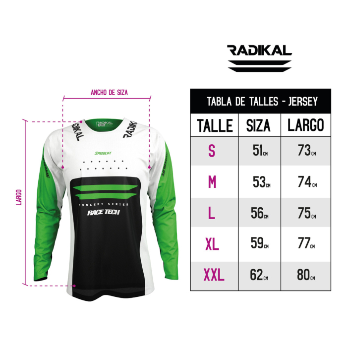 Jersey Vertex Verde - Radikal - Motocross / Atv - Imagen 4