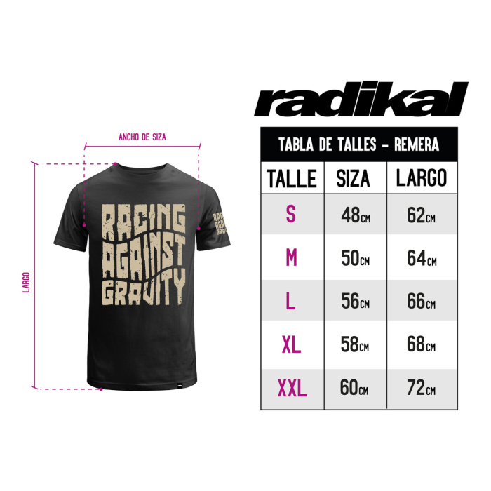 Remera Algodon Gravity Negra Radikal - Imagen 2