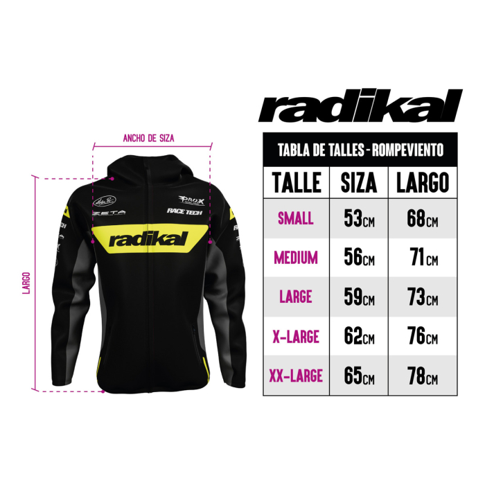 Rompeviento Campera Iron Fluo-negro Radikal Racing - Imagen 4
