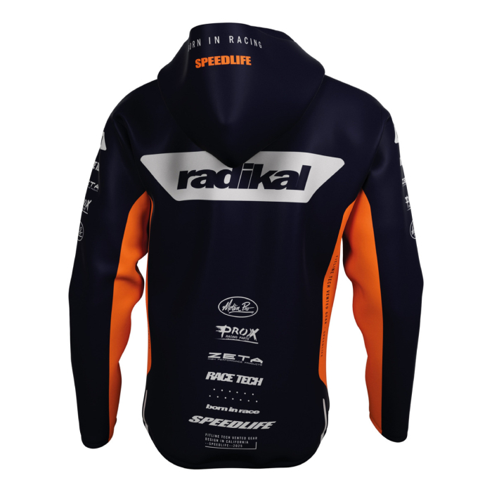 Rompeviento Campera Iron Naranja-azul Radikal Racing - Imagen 3