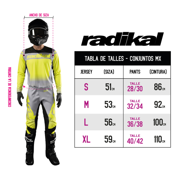 Conjunto Radikal Sky Gris - Motocross / Atv / Mx - Imagen 5