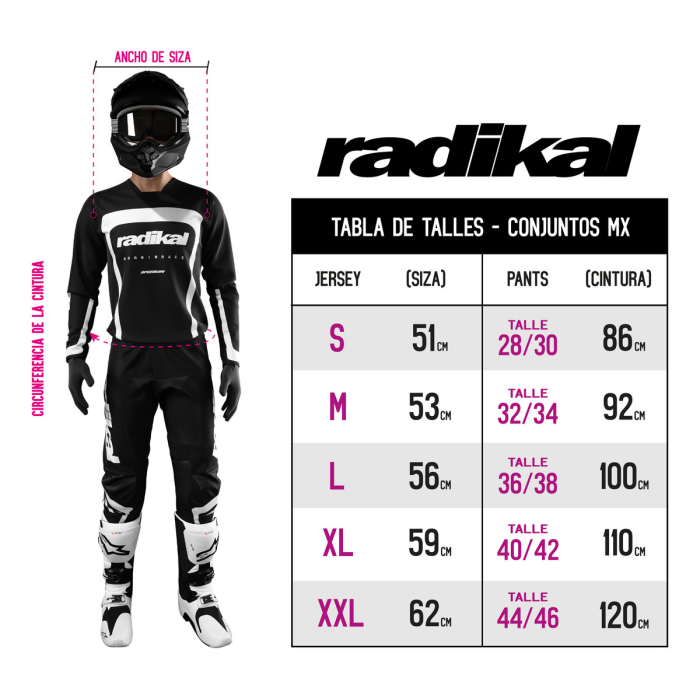 Conjunto Radikal Solid Black - Motocross / Atv / Mx - Imagen 6